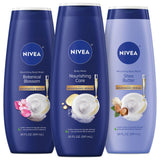 NIVEA Nourishing Body Wash Botanical Blossom – Streamlined Shower Routine with Shaving Cream Replacement, Simple Skincare for Sensitive Skin