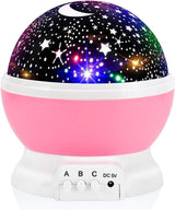StarryBeam Flame-Free Star Night Light – No Heat No Fire Risk for Kids Room and Nursery, LED Projector with 360° Quiet Rotation