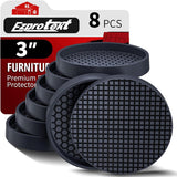 Ezprotekt Anti Skid Furniture Cups for Bedroom Aesthetic, 2" Round Rubber Caster Pads Under Couch Legs on Wood Floors