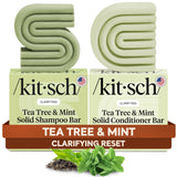 Kitsch Clarifying Tea Tree Shampoo and Conditioner Bar – Clutter-Free Hair Care for the Intentional Bathroom