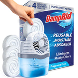 DampRid Reusable Moisture Absorber – Clutter-Free Basement Solution, Effortless Drop-In Tablet Refills