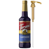 Torani Lavender Syrup with Pump for Breakfast Nook and Wellness Corner, Naturally Sweet Flavor for Self-Care Coffee Rituals