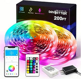 DAYBETTER Smart LED Light Strip with Music Sync and Timer, Child-Safe Low Voltage RGB Lights for Son's Bedroom and Nursery Accent