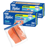 Ziploc Power Shield Quart Freezer Bags – Phthalate Free Storage for Mindful Meal Planning and Portion Control, Bulk 136