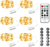 HXWEIYE 6 Pack Battery Operated Fairy Lights – Patio Umbrella and Garden Fence Decor, No Outlet Needed
