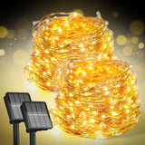 LUMENAIR Solar String Lights – 200 LED Copper Wire Lights for Indoor Aesthetic and Warm Home Decor