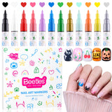 Beetles Nude Paradise Gel Nail Set – Self-Care Manicure Ritual, 20 Calming Sheer Shades for Home Spa