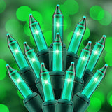 Brightown Clear Outdoor String Lights 50 Count 12ft IPX7 Waterproof for Patio and Garden Path, Connectable Incandescent Mini Bulbs Green Wire