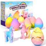 Coodoo Hatching Unicorn Eggs Gift Set – 6 Day Daily Surprise Stocking Stuffer and Easter Present for Toddlers and Kids