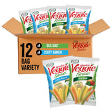 Sensible Portions Garden Veggie Straws Multi-Sea Salt & Zesty Ranch for School Lunchboxes, 12 Single-Serve Bags