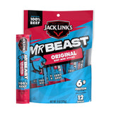 Jack Link's x MrBeast Zero Sugar Mini Beef Sticks – Cool Stocking Stuffer Gift for Tweens and Teens, 12 Pack