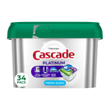 Cascade Platinum Dishwasher Pods, Dishwasher Detergent for Focus-Friendly Household Management, Fresh 40 count