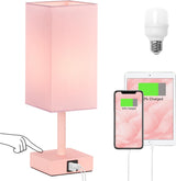 Ambimall Touch Table Lamp – Minimalist Bedside Lamp with Clean Lines and Hidden USB Ports, Small Space Solution