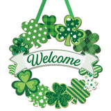 Clover Lane – Round Wood St. Patrick's Day Welcome Sign, Affordable Housewarming and Holiday Gift for Friends, Indoor Wall Hanging