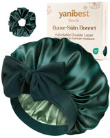 YANIBEST Double Layer Satin Sleep Bonnet – Valentine's Day and Mother's Day Gift for Natural Hair Lovers, Five Color Gift Set