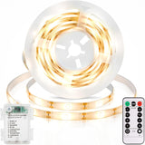 echosari Battery Strip Lights 3.3ft – Cozy Accent Lighting for Bedroom Decor and Living Room Ambiance, Warm White Tape Light with Remote