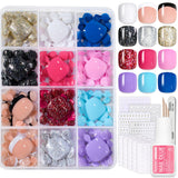 Beetles Press on Nails Kit – Clean Girl Aesthetic for Bedroom and Dorm, Pre Finished Matte Press On Nails No UV Lamp Needed
