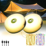 LuminTrail CampGlow Reel – Retractable Waterproof LED String Lights for Patio, Hiking Trails & Backyard Gatherings