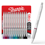 Sharpie S-Gel Pearl White Barrel Pens – Study Desk Multicolor Gel Pens for Lecture Notes and Research Sessions, No Smear
