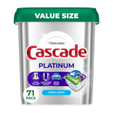 Cascade Platinum Dishwasher Pods, Dishwasher Detergent for Post-Backyard Dinner Party Cleanup, Fresh 71 count