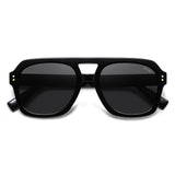 SOJOS Retro Thick Polarized Aviator Sunglasses for Women Men, Large Trendy Bold Square Pilot Shades SJ2385 with UV Protection for Beach Hikes and Festival Days