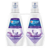 Crest 3D White Brilliance Mouthwash – Peroxide-Free Clean Mint Rinse, 2x1L Twin Pack for Mindful Self-Care Routines