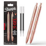 Sharpie S-Gel Copper Pen – Clean-Lined Everyday Writer for Clutter-Free Desks, 0.7mm Black Ink