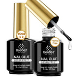 Beetles Gel Nail Tips Flat-X – Gentle Self-Care Manicure for Bedtime Wind-Down Ritual, Breathable Coffin Press-Ons for Flat Nail Beds