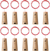 Aluan Flameless Wine Bottle Lights 10 Pack – No Heat, No Fire, Cool to Touch LED String Lights for Homes with Kids and Pets