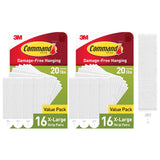 Command 20 lb XL Picture Hanging Strips for Bedroom and Hallway Wall Decor, No Tools Heavy Frame Hangers
