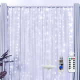 Brightown 300 LED Fairy Curtain Lights IP44 Waterproof, USB Powered Outdoor Patio Canopy and Covered Porch String Curtain with 8 Modes Remote
