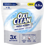 OxiClean Triple Action White Revive Laundry Whitener – High-Efficiency Detergent Booster for Dorm Laundry and Shared Laundromat Trips