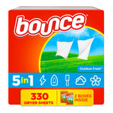 Bounce Outdoor Fresh Dryer Sheets 330ct for Cozy Bedroom Closet Aesthetic, Fresh-Smelling Wardrobe