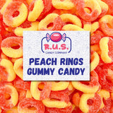 RUS Candy Company Peach Ring Gummies 8 oz Bag – Thoughtful Birthday Gift for Her, Chewy Fruity Candy Treat