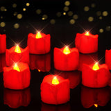 Homemory 24-Pack Flickering Battery Tea Lights – Gothic Black Drip Candles for Haunted House Table Centerpieces & Window Sills