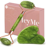 BAIMEI IcyMe Jade Roller & Gua Sha – Clean-Line Skincare Tool for Capsule Vanity, Two-Step Sculpting Routine