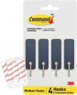 Command Medium Wire Hook Minimalist Wall Hooks for Clutter-Free Bedroom, Reusable Adhesive Hooks in Latte
