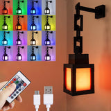 Pixelated Lantern Night Light - Calming Bath Time Lantern with 16 Soft Colors, Dimmable Glow for Evening Wind-Down