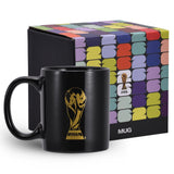 FIFA World Cup 2026 Souvenir Mug - 12oz Etched Emblem Ceramic Cup - Holiday and Father's Day Gift for Football Lovers