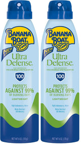 Banana Boat Ultra Defense SPF 100 Clear Sunscreen Spray | Water-Resistant Protection for Beach, Hiking & Camping