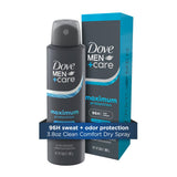 Dove Men+Care Clean Comfort Anti-Perspirant Spray for Travel and Extended Adventure Protection