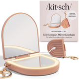 Kitsch Lighted Travel Mirror – Outdoor Picnic and Patio Touch-Up Companion, USB-Rechargeable Keychain Compact