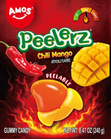 AMOS Peelerz Real Juice Gummies – Long-Drive and Camping Snack That Won't Melt or Stick, 8.47oz Box of 10 Pre-Portioned Pouches