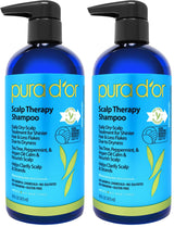 PURA D'OR Scalp Therapy Shampoo - Clean Beauty 3-in-1 Formula for an Uncluttered Shower and Intentional Daily Routine, 16 Oz