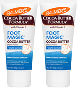 Palmer's Foot Magic Exfoliating Foot Scrub with Vitamin E – Premium Cocoa Butter Pedicure Treatment, Peppermint Spa Jar, 2.1 Ounce
