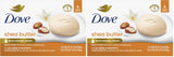 Dove Beauty Bar Soap with Shea Butter – Family Safe Bar Soap for Kids' Bathroom, Gentle Hypoallergenic Cleanser for Sensitive Skin