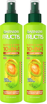 Garnier Fructis Sleek & Shine 10-in-1 Plant Keratin Spray for Frizzy Hair, Clutter-Free Bathroom Essential