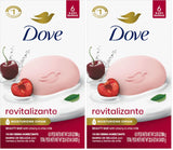 Dove Beauty Bar Revitalizante Cherry & Chia – Gentle Family Bar Soap for Kids' Bathroom, 6 Pack
