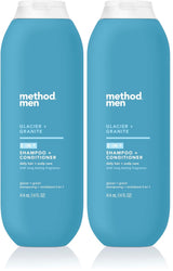 Method Men 2-in-1 Shampoo and Conditioner Glacier + Granite – Travel-Size Shower Companion for Camping and Weekend Trips
