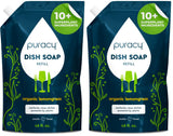 Puracy Natural Dish Soap Refill – Chemical-Free Kitchen Choice, No Sulfates or Parabens on Food Surfaces